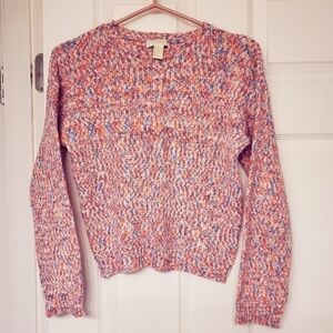 ⭐️FOREVER 21 PINK SPACE DYE KNIT SWEATER LONG SLEEVES PULLOVER GIRLS SIZE 14